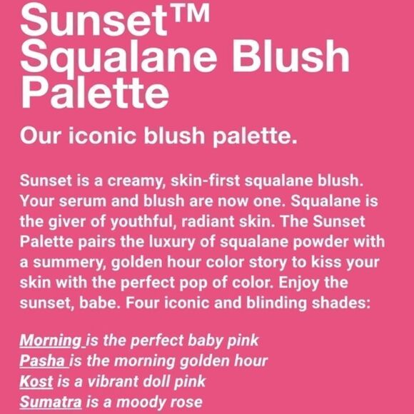 ToyFactory Squalane Powder Four(4!) Blush Palatte w built in mirror “Sunset” NEW - Picture 3 of 9